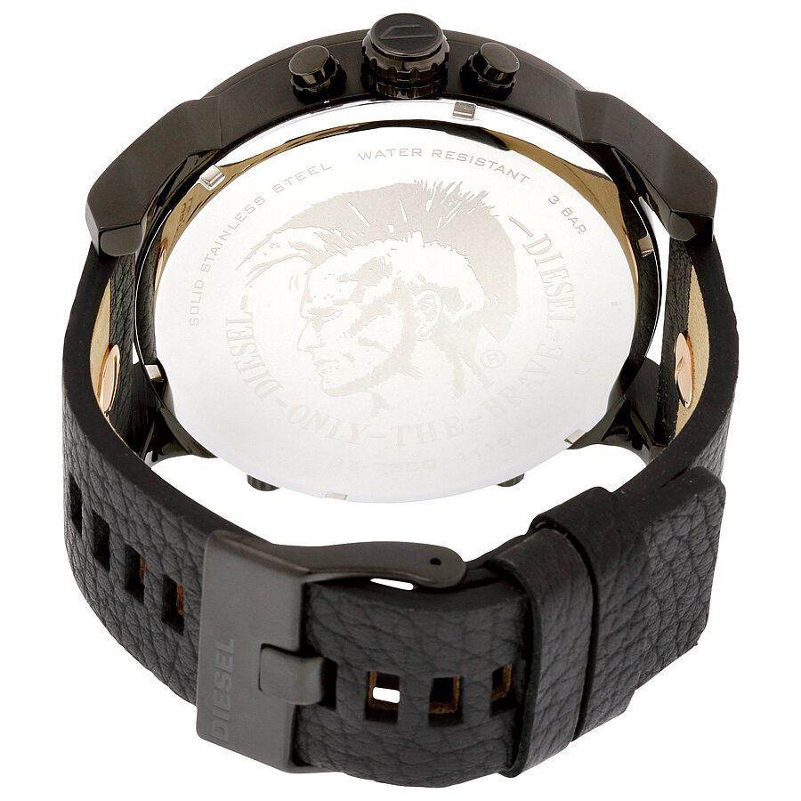 Diesel DZ7350 Mr. Daddy 2.0 Chronograph Men's Watch – Black Dial & Black Leather Strap