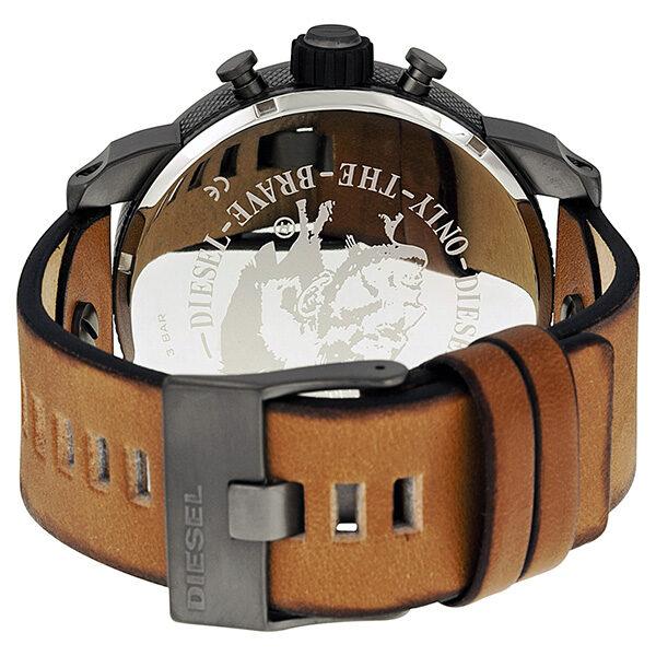 Diesel DZ7269 SBA Dual Time Chronograph Men's Watch – White Dial & Brown Leather Strap