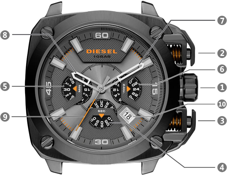 Diesel DZ7344 BAMF Chronograph Men's Watch – Gray Dial & Gray Stainless Steel Strap