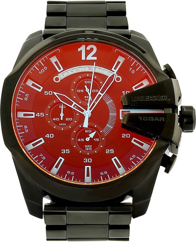 Diesel DZ4318 Mega Chief Chronograph Men's Watch – Black Dial & Black Steel Strap