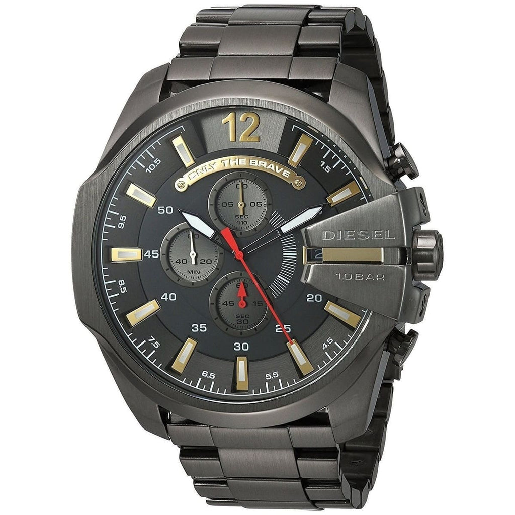 Diesel DZ4479 Mega Chief Chronograph Men's Watch – Grey Dial & Black Stainless Steel Strap
