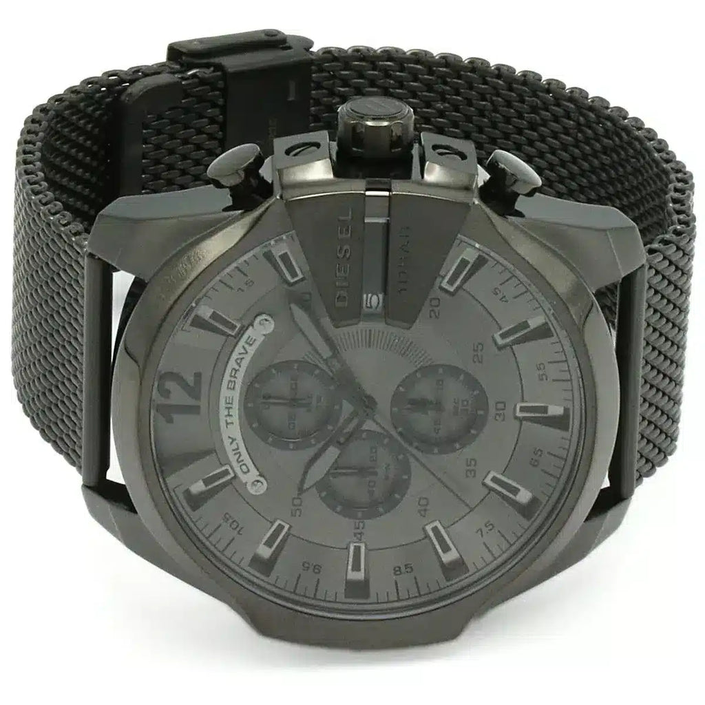 Diesel DZ4527 Mega Chief Chronograph Men's Watch – Black Dial & Black Mesh Strap