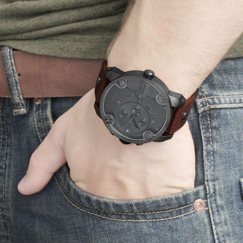 Diesel DZ7258 Little Daddy SBA Men's Watch – Grey Dial & Brown Leather Strap
