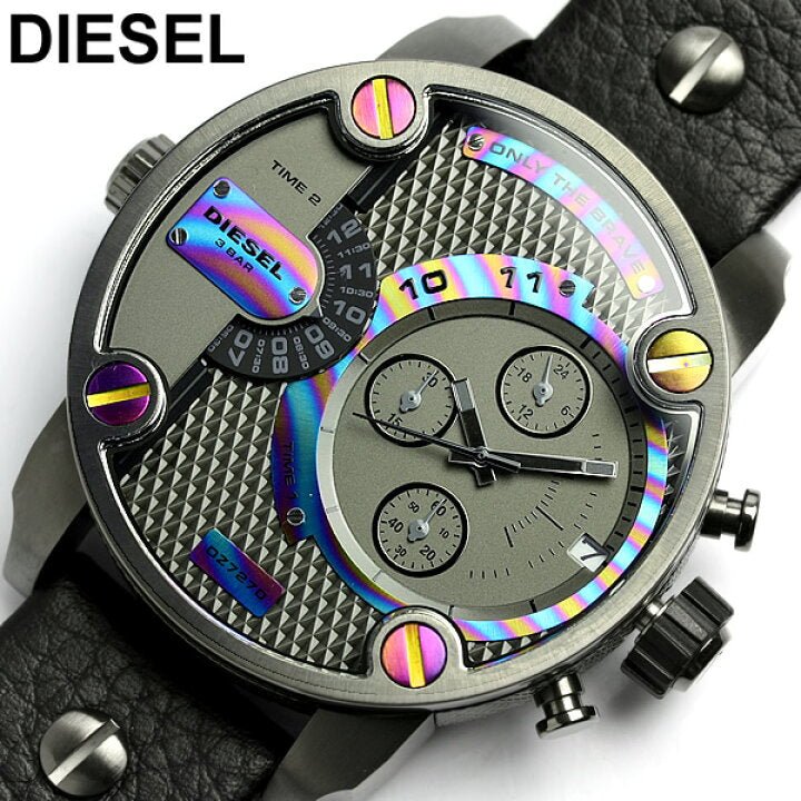 Diesel DZ7270 Badass Chronograph Men's Watch – Anthracite Dial & Black Leather Strap