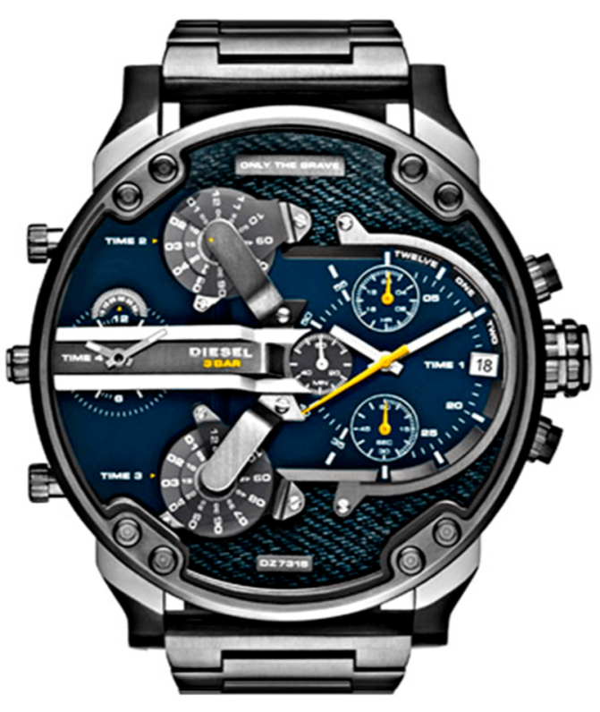 Diesel DZ7331 Big Daddy 2.0 Chronograph Men's Watch – Blue Dial & Grey Stainless Steel Strap