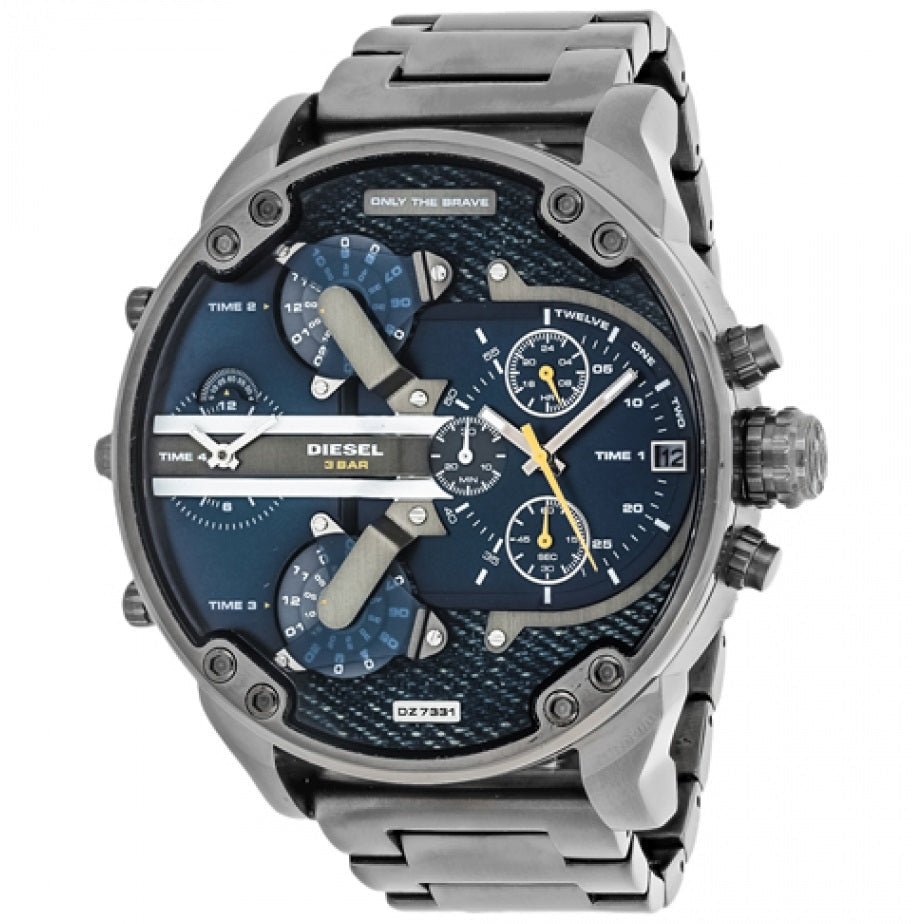 Diesel DZ7331 Big Daddy 2.0 Chronograph Men's Watch – Blue Dial & Grey Stainless Steel Strap