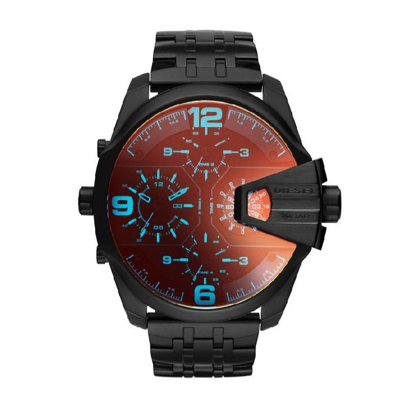 Diesel DZ7373 Uber Chief Chronograph Men's Watch – Red Dial & Black Steel Strap