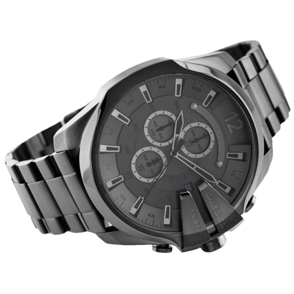 Diesel DZ4282 Mega Chief Chronograph Men's Watch – Grey Dial & Grey Stainless Steel Strap