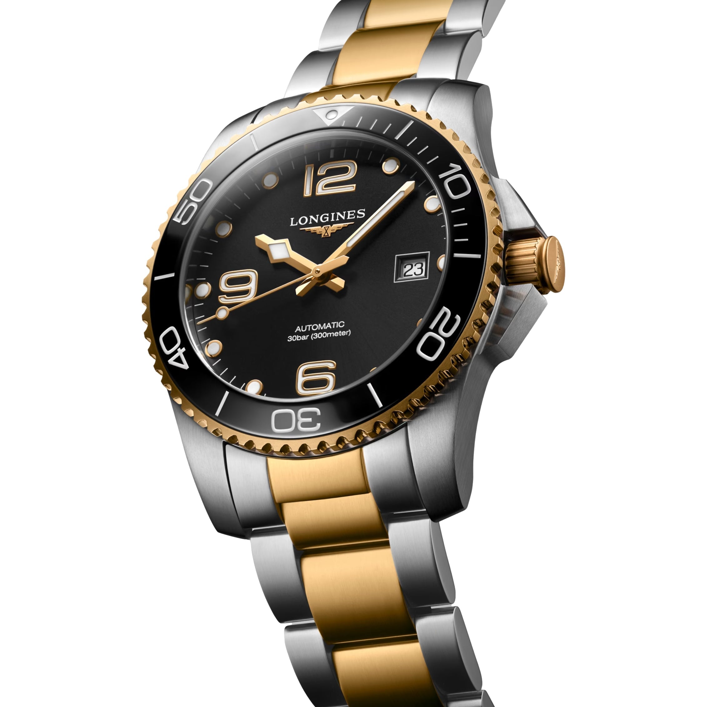 longines HydroConquest Ceramic Bezel Two-Tone 41mm - Black on Bracelet