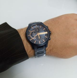 Armani Exchange Hampton AX2430 Men's Chronograph Watch – Blue Dial with Blue Stainless Steel Strap