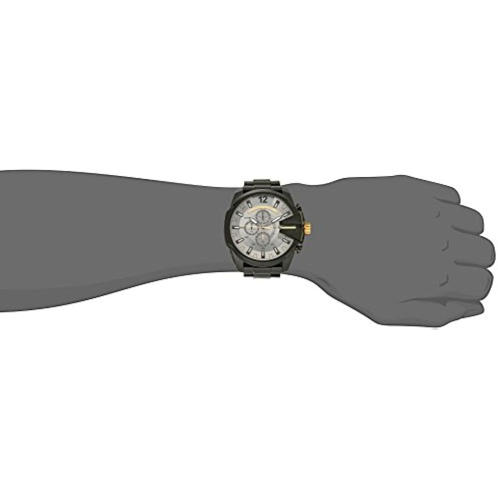 Diesel DZ4479 Mega Chief Chronograph Men's Watch – Grey Dial & Black Steel Strap