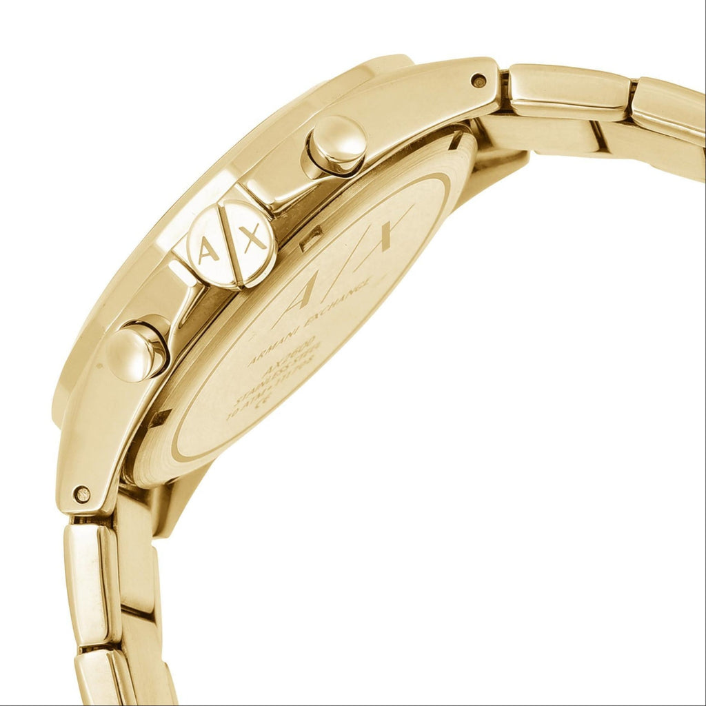 Armani Exchange Drexler AX2602 Men's Chronograph Watch – Gold Dial with Gold Stainless Steel Strap
