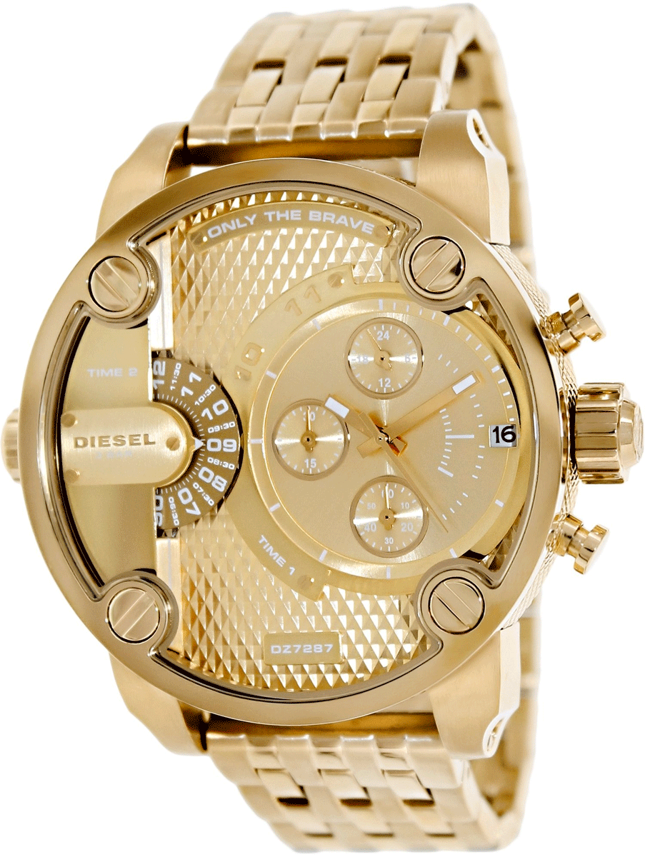 Diesel DZ7287 Big Daddy Analog Men's Watch – Gold Dial & Gold Stainless Steel Strap