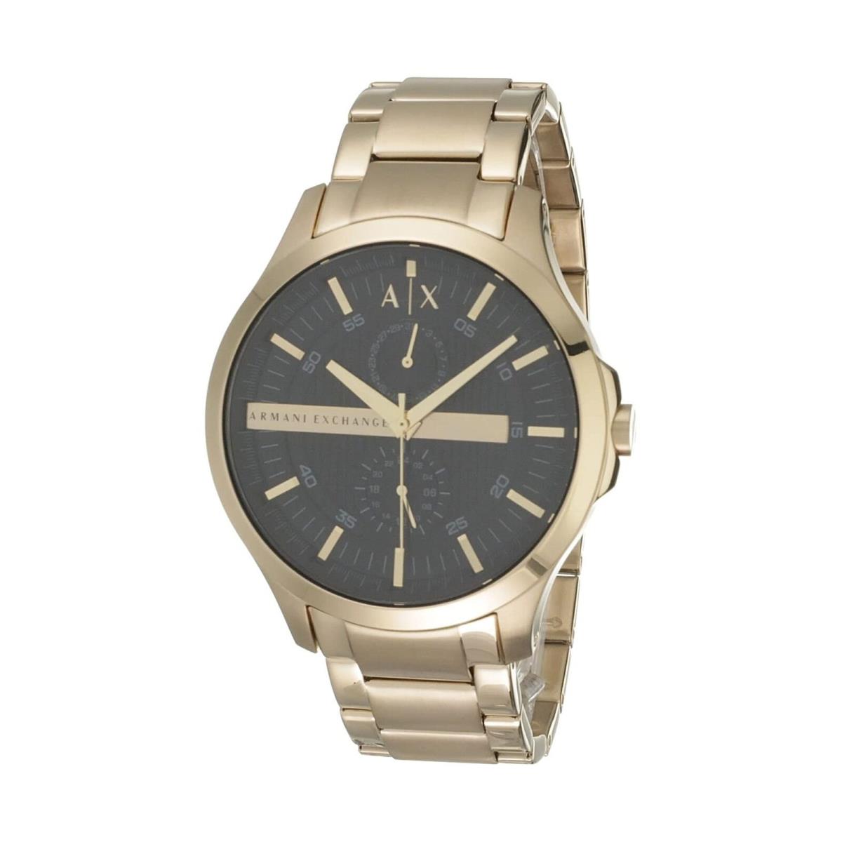 Armani Exchange Hampton AX2122 Men's Chronograph Watch – Black Dial with Gold Stainless Steel Strap