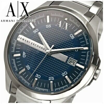 Armani Exchange Hampton AX2132 Men's Chronograph – Blue Dial with Silver Stainless Steel Bracelet