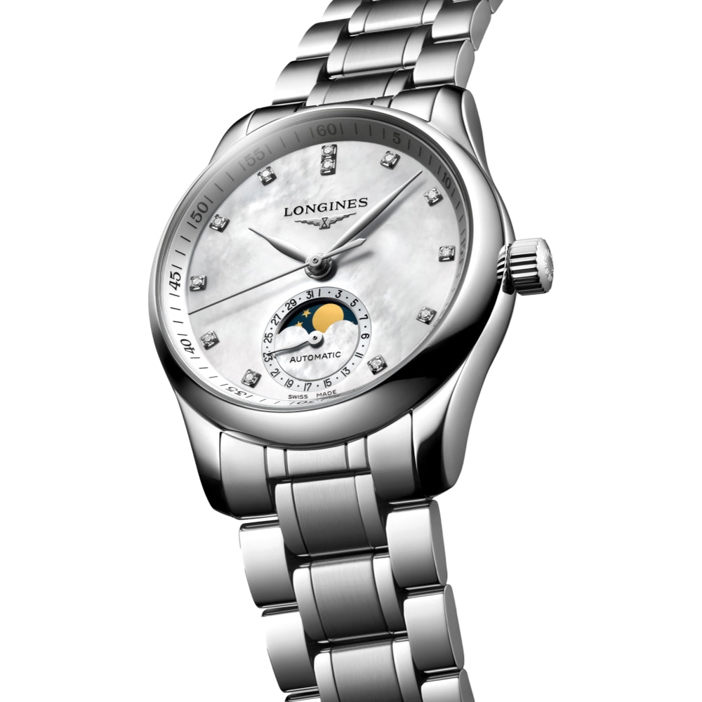 longines Master Collection Moonphase 34mm - White on Bracelet