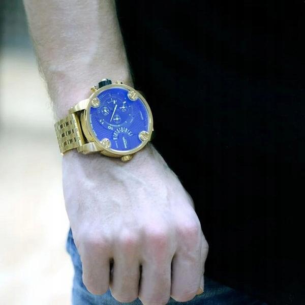 Diesel DZ7347 Mr. Daddy Chronograph Men's Watch – Blue Dial & Gold Stainless Steel Strap