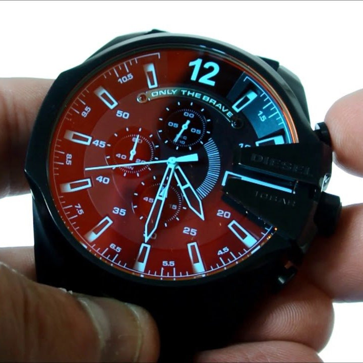 Diesel DZ4323 Mega Chief Chronograph Men's Watch – Black Dial & Black Leather Strap