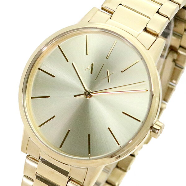 Armani Exchange Cayde AX2707 Men's Analog Watch – Gold Dial with Coordinated Gold Stainless Steel Strap