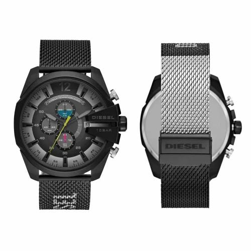 Diesel DZ4514 Mega Chief Chronograph Men's Watch – Black Dial & Black Mesh Bracelet