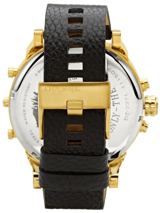 Diesel DZ7371 Mr. Daddy Chronograph Men's Watch – Black Dial & Black Leather Strap