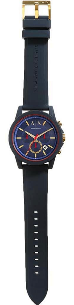 Armani Exchange Outerbanks AX1335 Men's Chronograph Watch – Blue Dial with Blue Silicone Strap