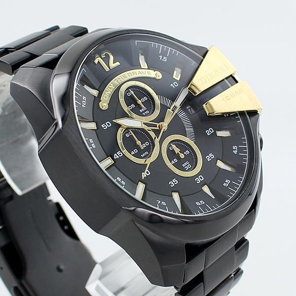Diesel DZ4338 Mega Chief Chronograph Men's Watch – Black Dial & Black Stainless Steel Strap