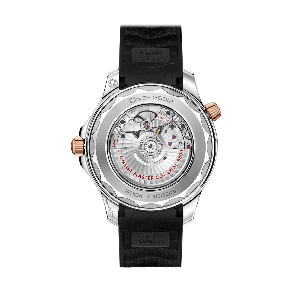OMEGA Seamaster Diver 300M Stainless Steel and Sedna Gold 42mm - Black on Rubber Strap