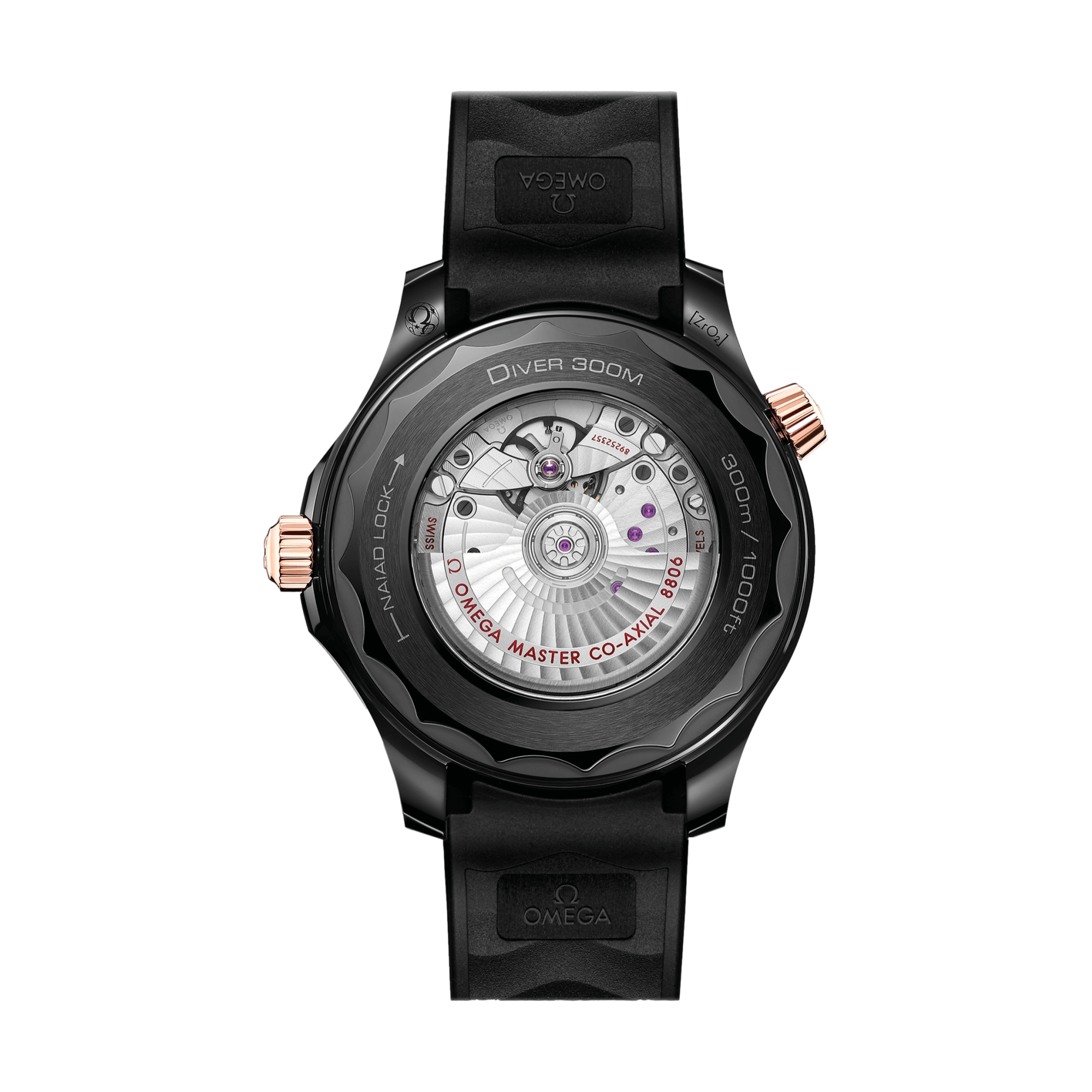 OMEGA Seamaster Diver 300M Ceramic and Sedna Gold 43.5mm - Black on Rubber Strap