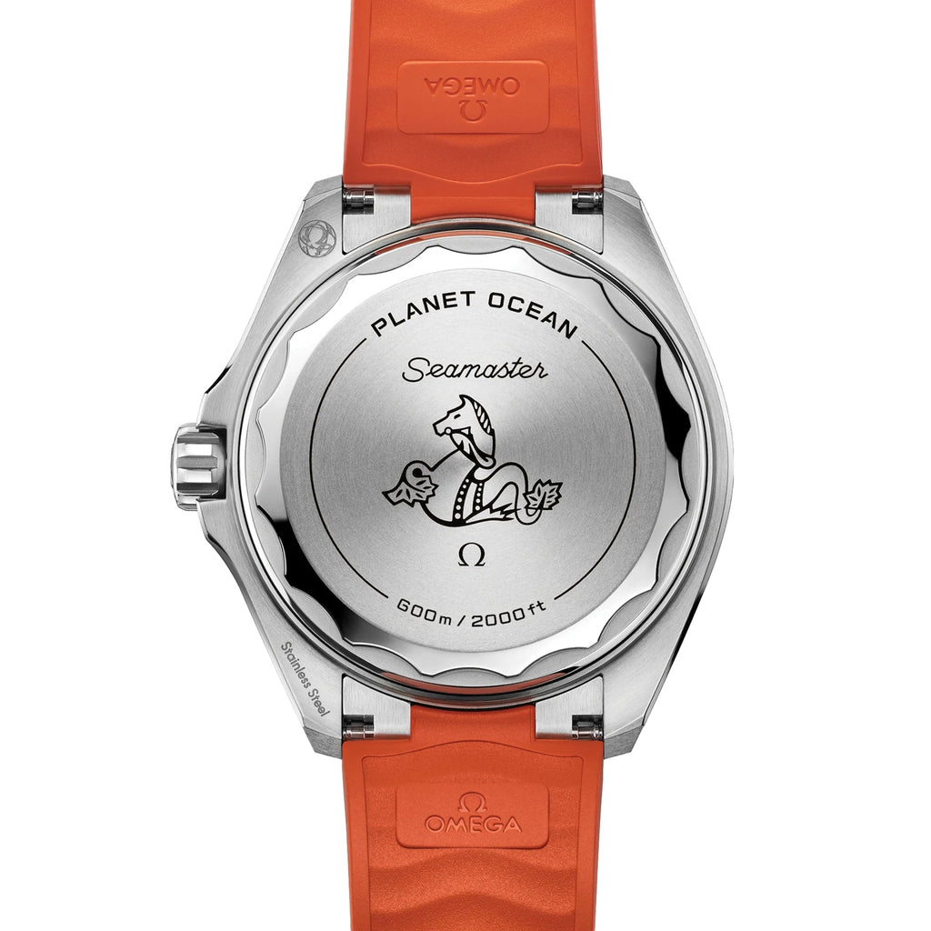 OMEGA Seamaster Planet Ocean 600M 42mm - Black and Orange on Orange Rubber Strap