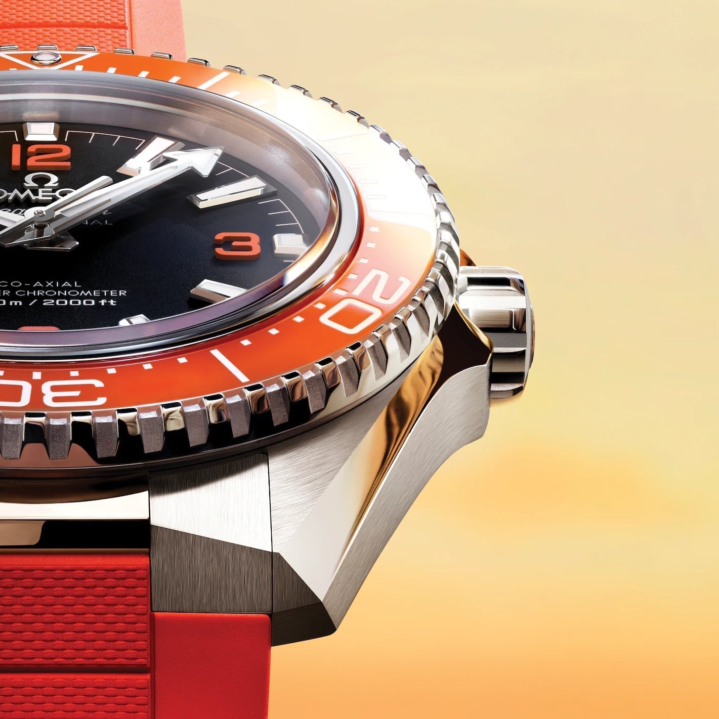 OMEGA Seamaster Planet Ocean 600M 42mm - Black and Orange on Orange Rubber Strap