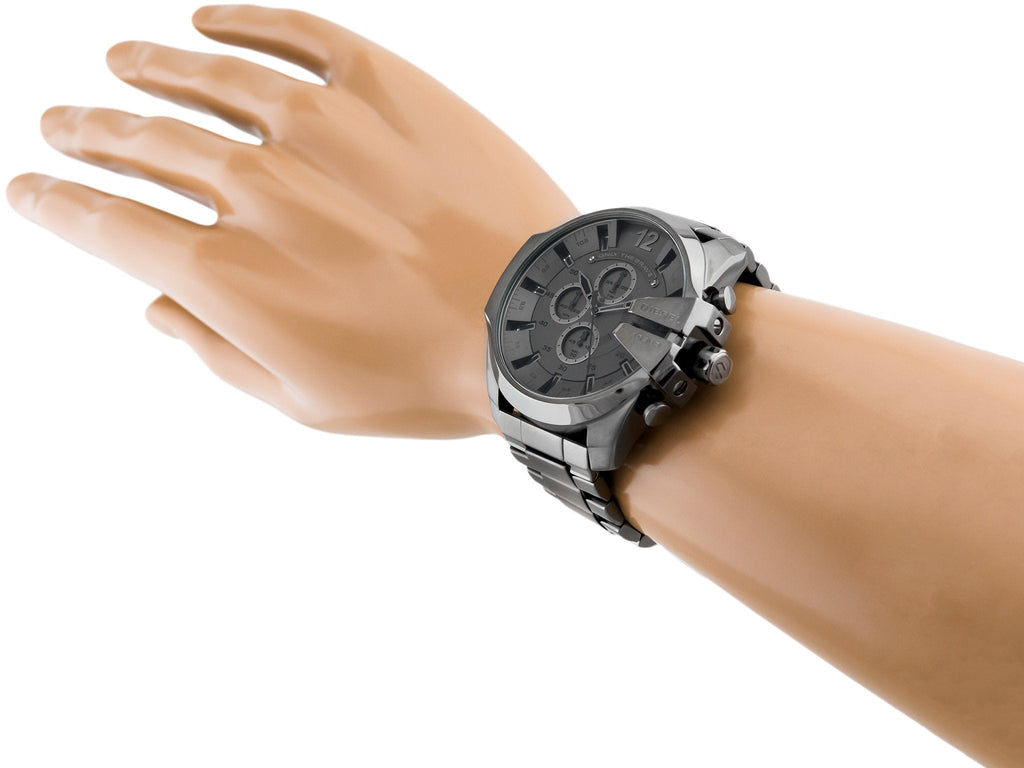 Diesel DZ4282 Mega Chief Chronograph Men's Watch – Grey Dial & Grey Stainless Steel Strap