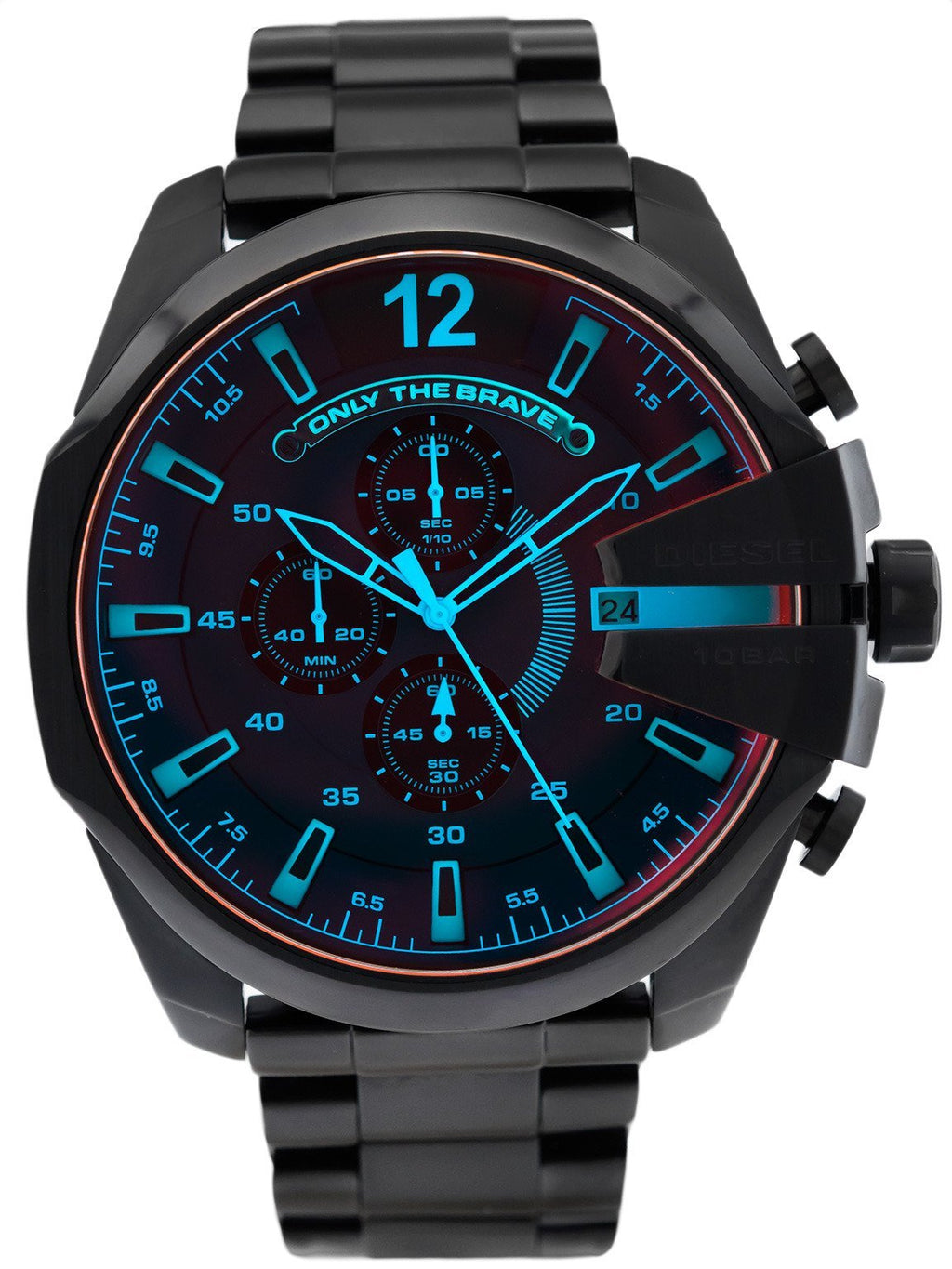 Diesel DZ4318 Mega Chief Chronograph Men's Watch – Black Dial & Black Steel Strap