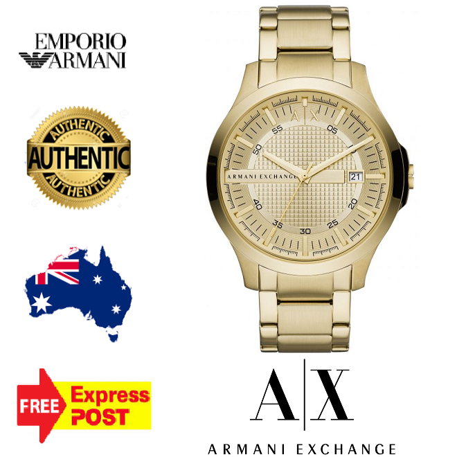 Armani Exchange Hampton AX2415 Men's Chronograph – Gold Dial with Matching Gold-Tone Stainless Steel Bracelet
