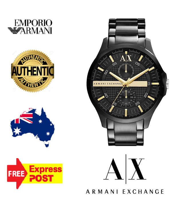 Armani Exchange Hampton AX2121 Men's Chronograph Watch – Black Dial with Black Stainless Steel Strap
