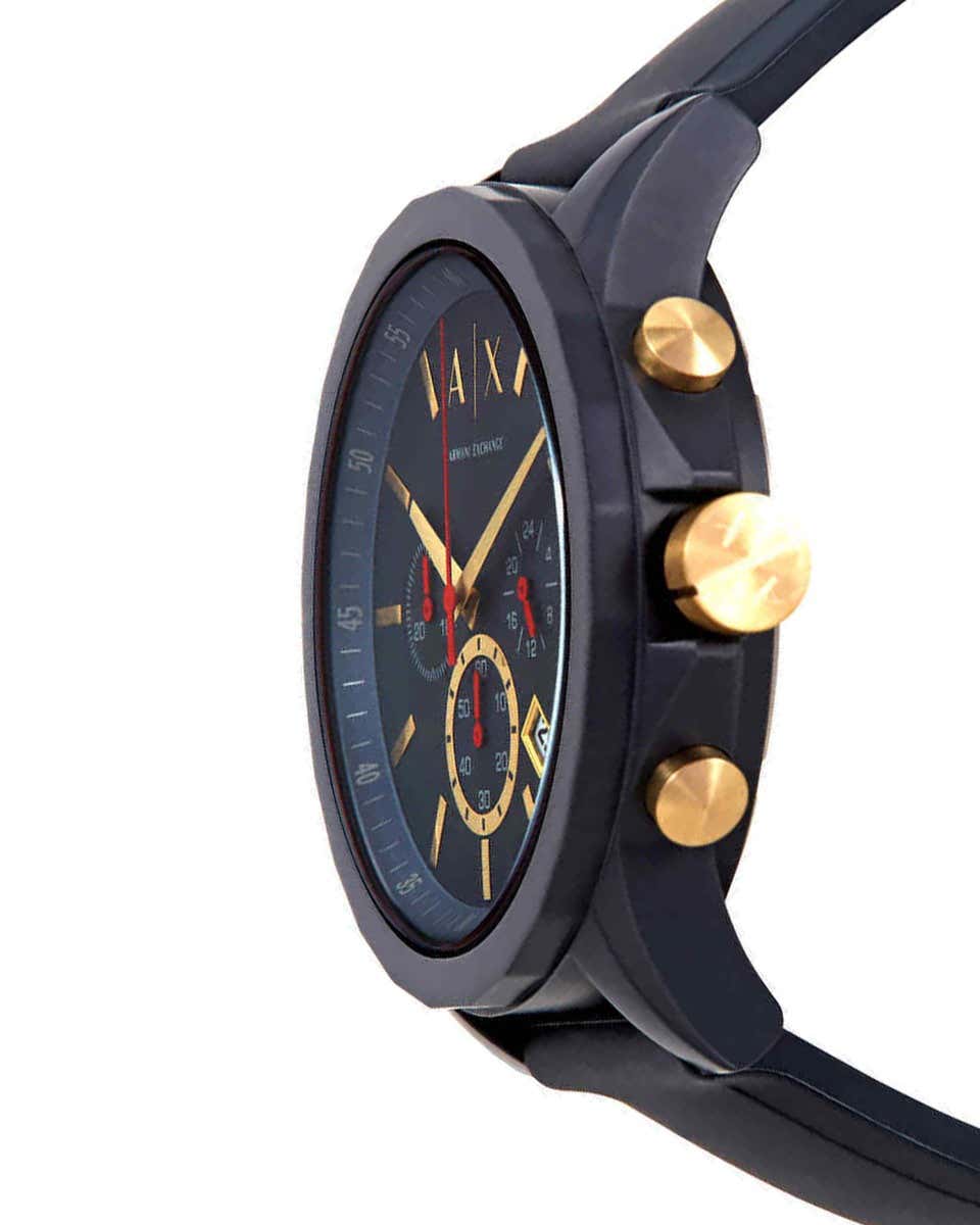 Armani Exchange Outerbanks AX1335 Men's Chronograph Watch – Blue Dial with Blue Silicone Strap