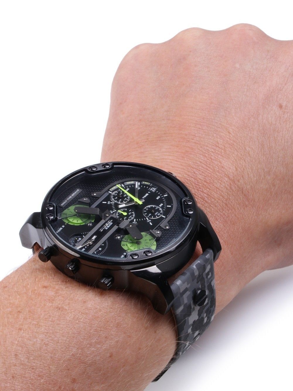 Diesel DZ7311 Big Daddy Chronograph Men's Watch – Black Dial & Black Leather Strap