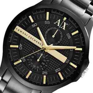 Armani Exchange Hampton AX2121 Men's Chronograph Watch – Black Dial with Black Stainless Steel Strap