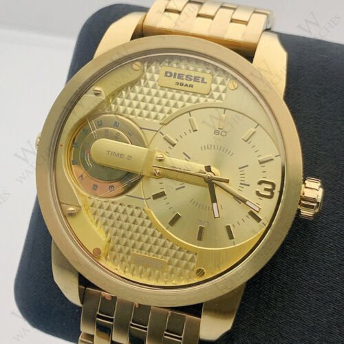 Diesel DZ7306 Mini Daddy Chronograph Men's Watch – Gold Dial & Gold Stainless Steel Strap