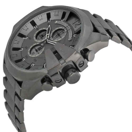 Diesel DZ4282 Mega Chief Chronograph Men's Watch – Grey Dial & Grey Stainless Steel Strap