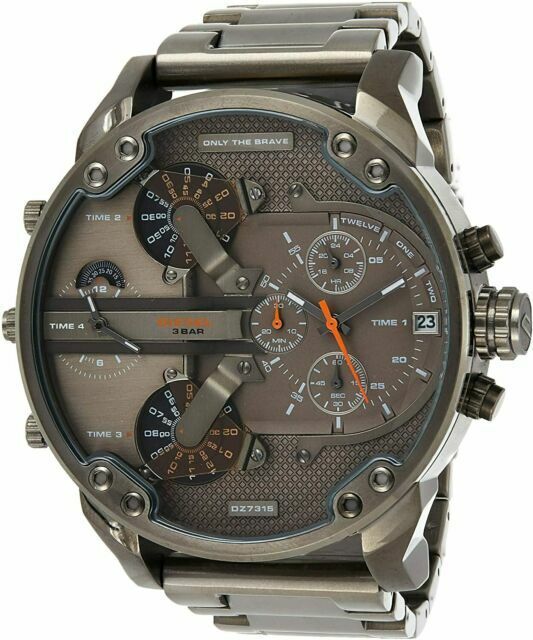 Diesel DZ7315 Mr. Daddy 2.0 Chronograph Men's Watch – Grey Dial & Grey Stainless Steel Strap
