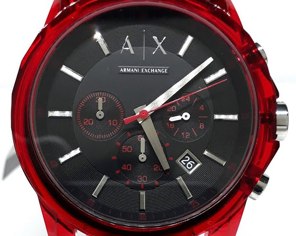 Armani Exchange Outerbanks AX1338 Men's Chronograph Watch – Black Dial with Black Silicone Strap
