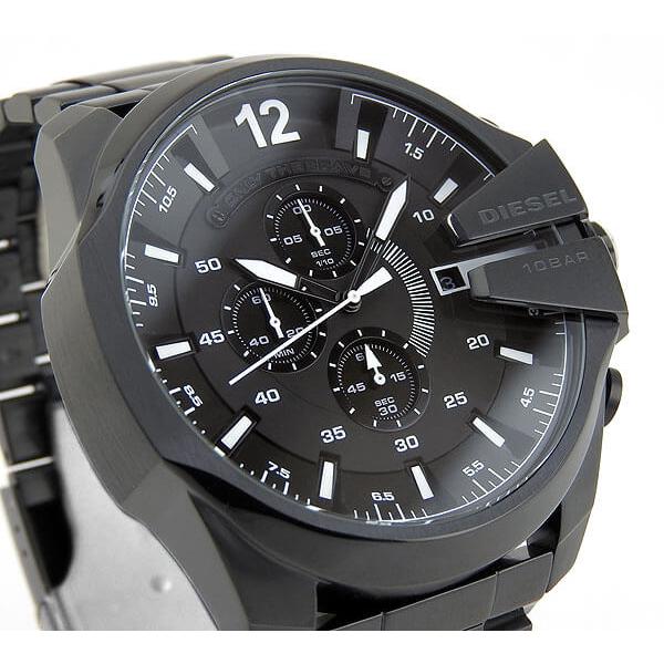 Diesel DZ4283 Mega Chief Chronograph Men's Watch – Black Dial & Black Steel Strap