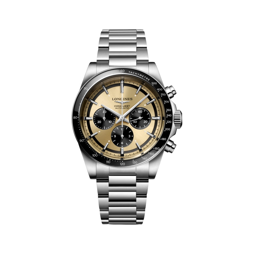 longines Conquest Automatic Chronograph 42mm - Gold on Bracelet